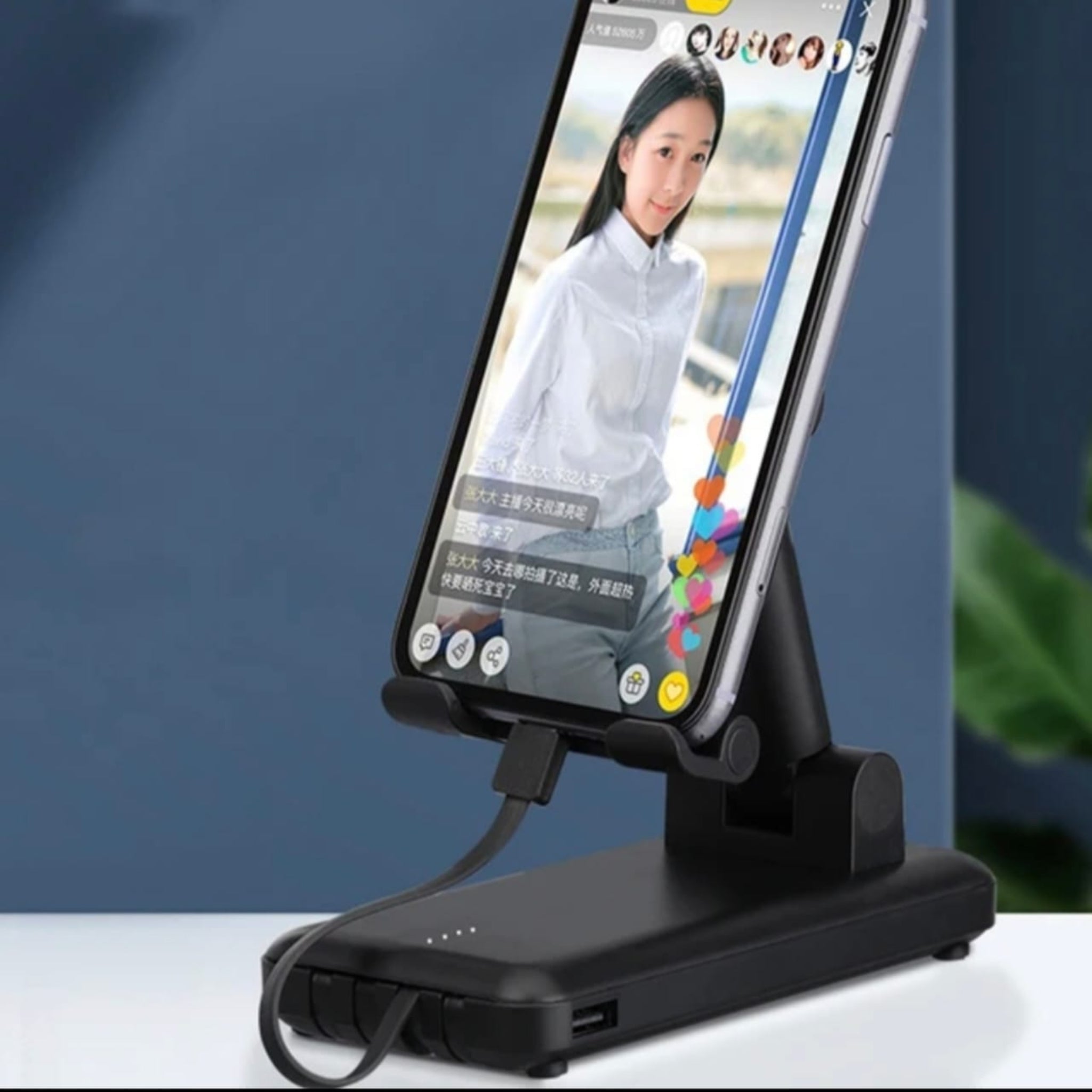 3-in-1 Rotating Foldable Mobile Phone Stand with Built-in Bluetooth Speaker – Adjustable Desktop Holder for Smartphones - Image 6