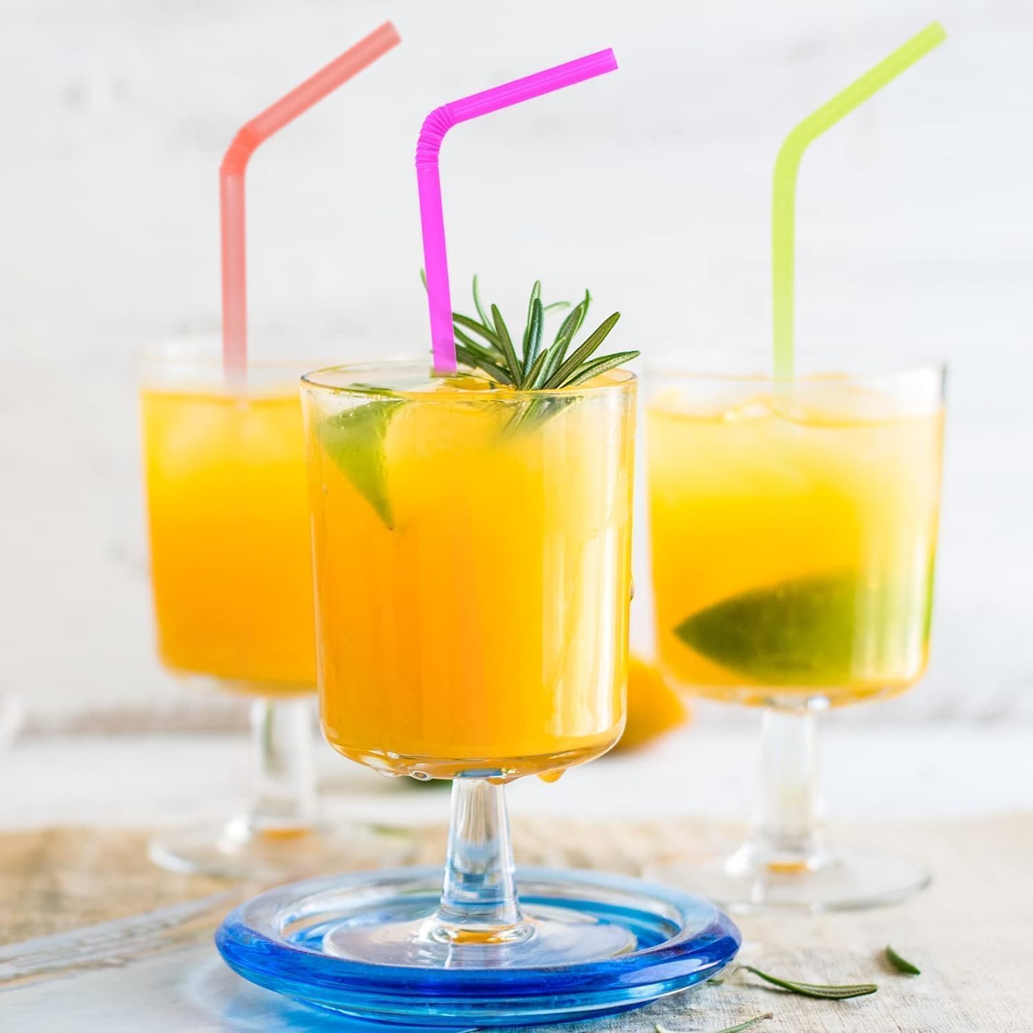 Colorful Flexible Drinking Straws – 50 Pcs Disposable Bendy Plastic Straws – Mixed Colors for Parties, Birthdays, Weddings & Events