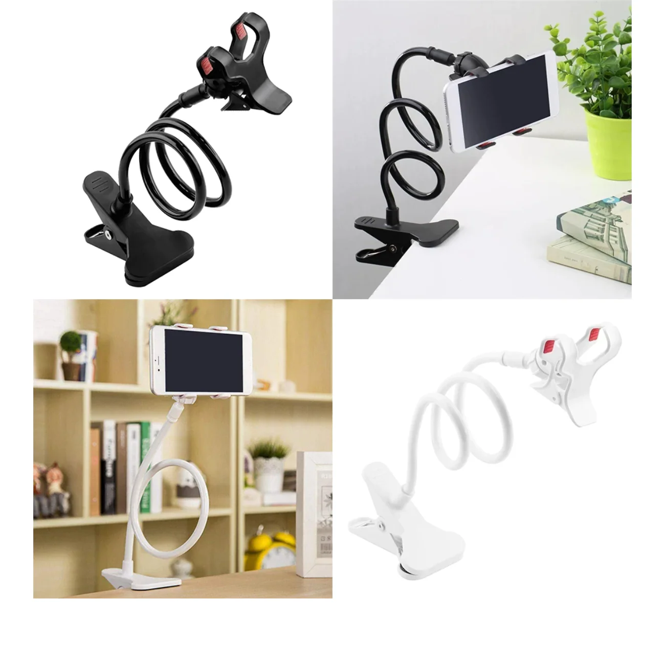 High Quality Mobile Phone Stand | 360° Rotating Flexible Holder | Powerful Grip Bedside Lazy Snake Stand | Random Colour - Image 2