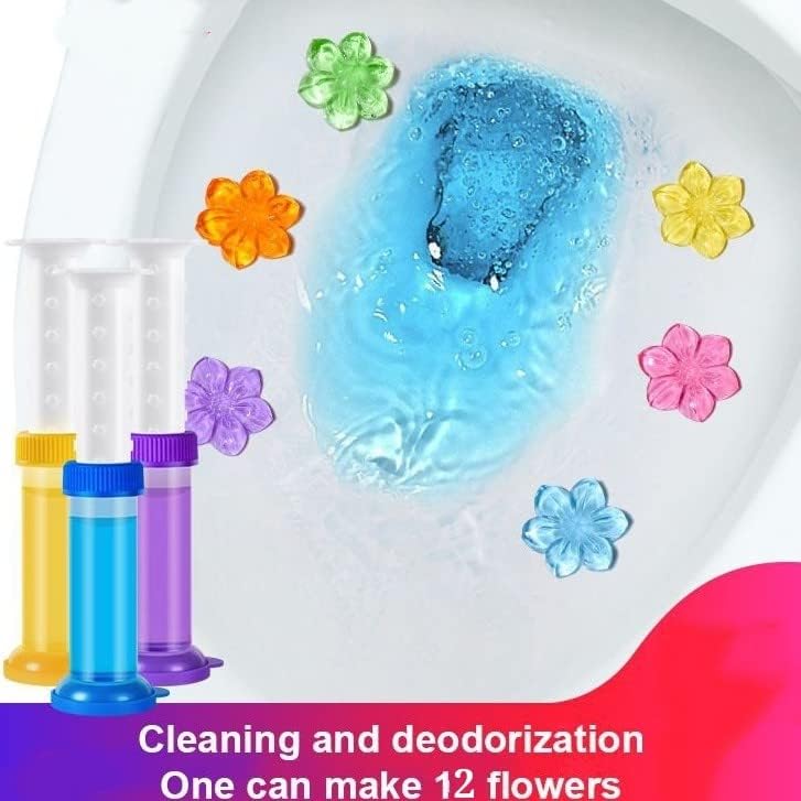 Toilet Cleaning Stamp Gel Toilet Injection Gel Flower Bathroom Cleaner Toilet Gel (Random Color) - Image 4