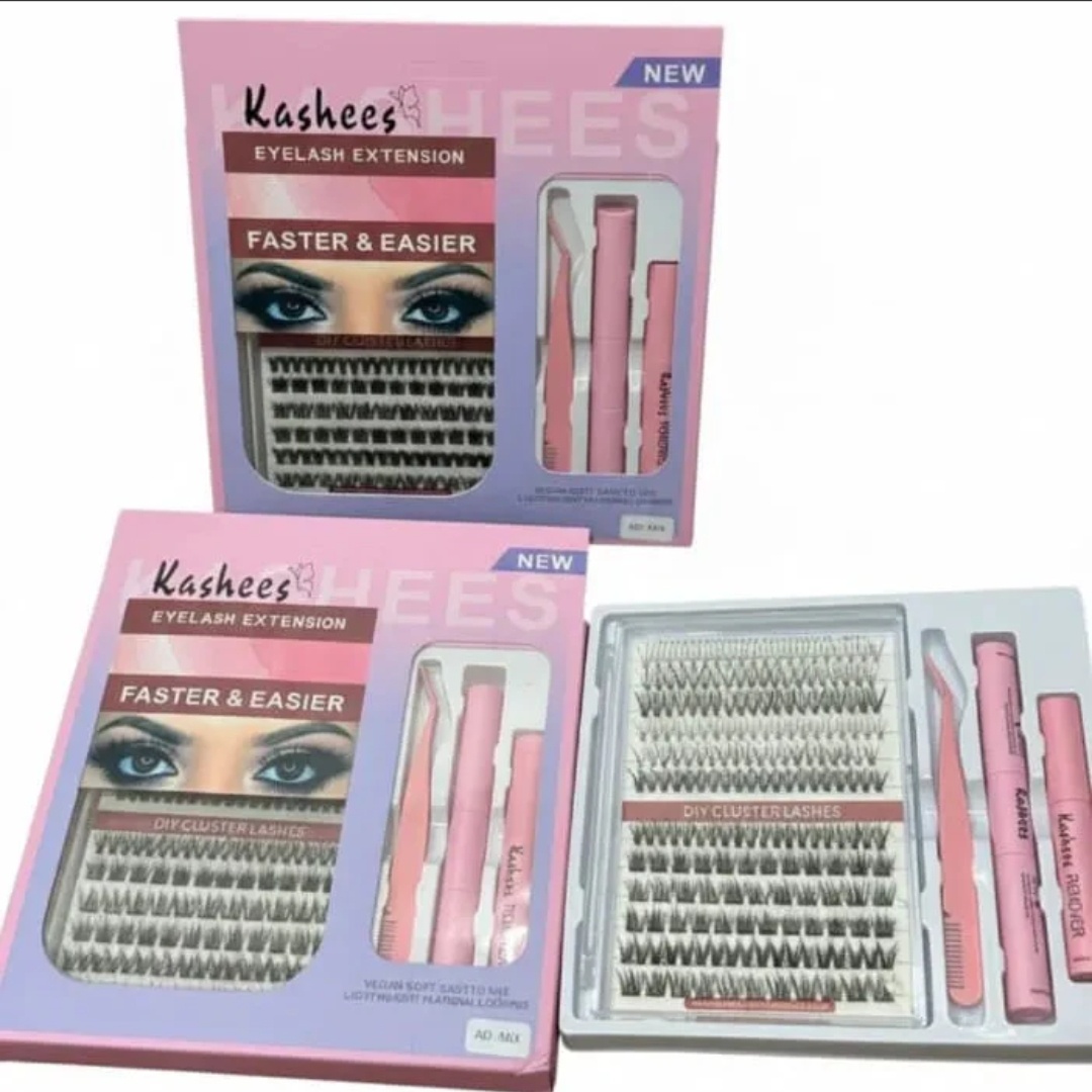 Kashee's 4 In 1 Permanent Eyelash Extension Set Professional Lash Kit | Mix Size - Image 4