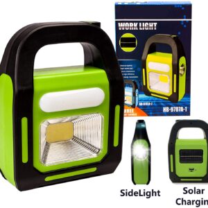 Solar Rechargeable 3-in-1 Emergency Light - Hurry Bolt Portable LED Work Light, Torch & Power Bank