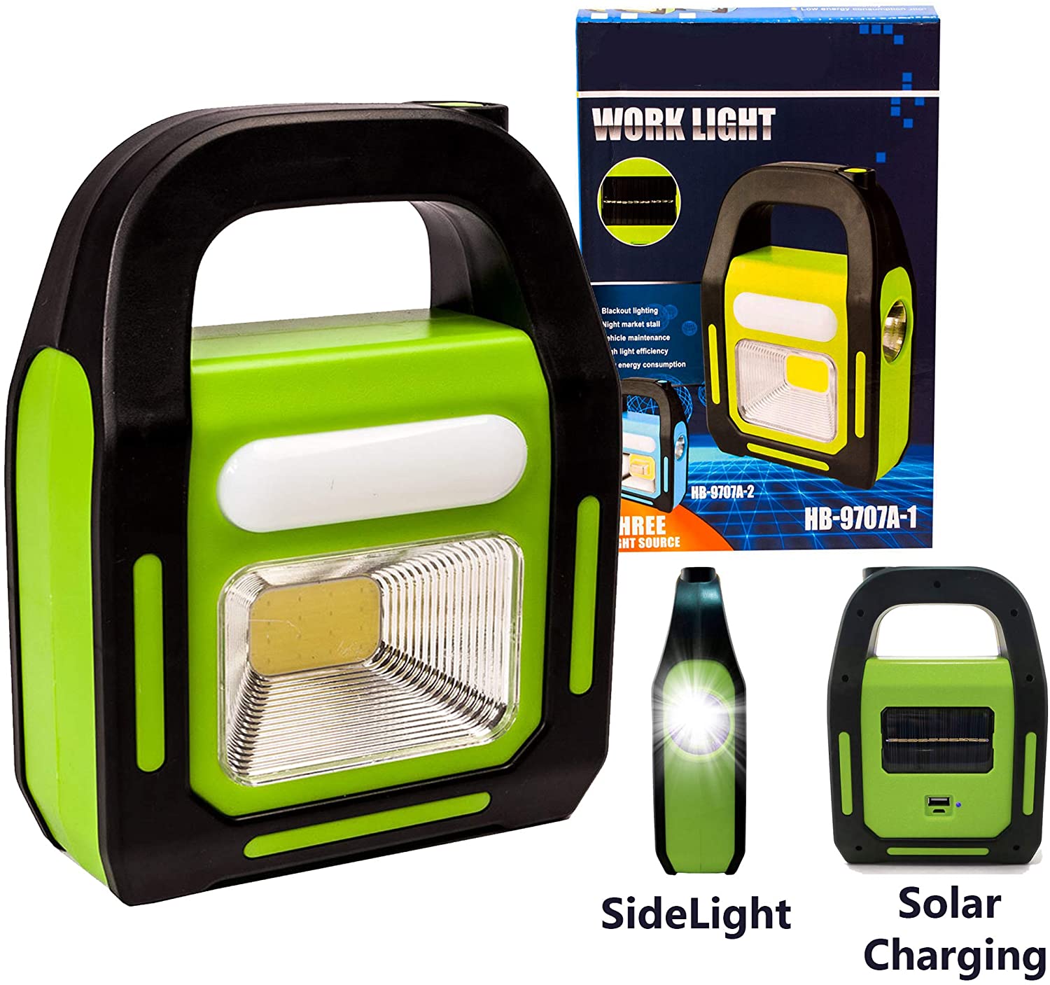 Solar Rechargeable 3-in-1 Emergency Light - Hurry Bolt Portable LED Work Light, Torch & Power Bank