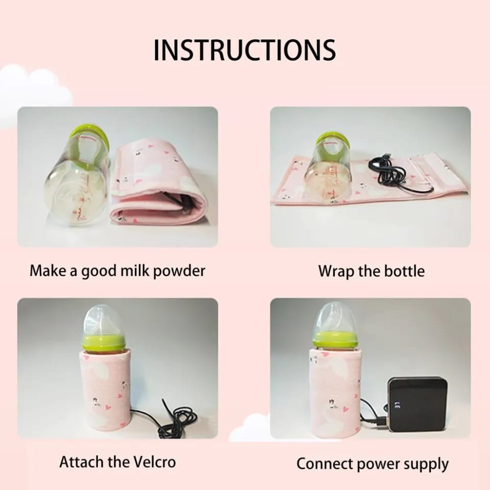 Portable USB Feeder Warmer Pouch | 42°C Constant Heating | Easy‑to‑Carry | Random Design - Image 4