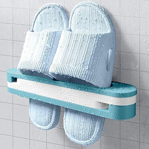 3 In 1 Shoes Rack Wall Mounted Folding Slippers Shoes Bathroom Towel Hanger Organizer Rack in House Shoes Stand Hanging Shelf Rack Holder for Multipurpose use(random color) - Image 8