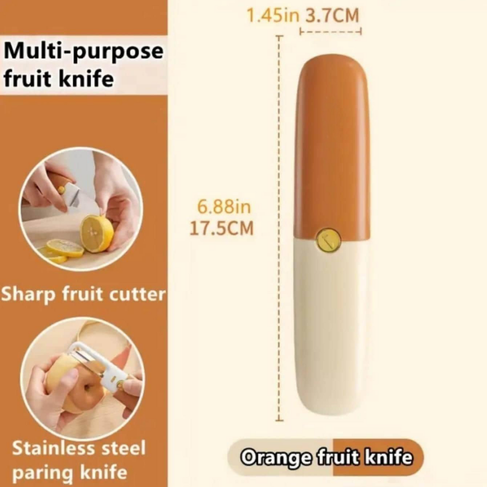 Stainless Steel 2 in 1 Fruit cutting Knife with Peeler For Peeling and Cutting (Random Color) - Image 3