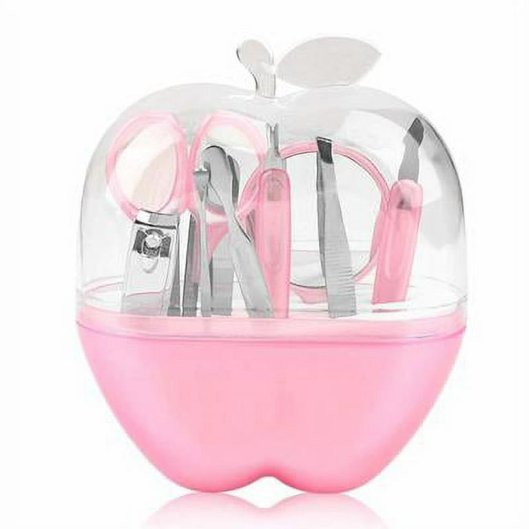 8 Pcs Apple Manicure Set ABS Plastic Mani Pedi Kit | Pink Colour - Image 3