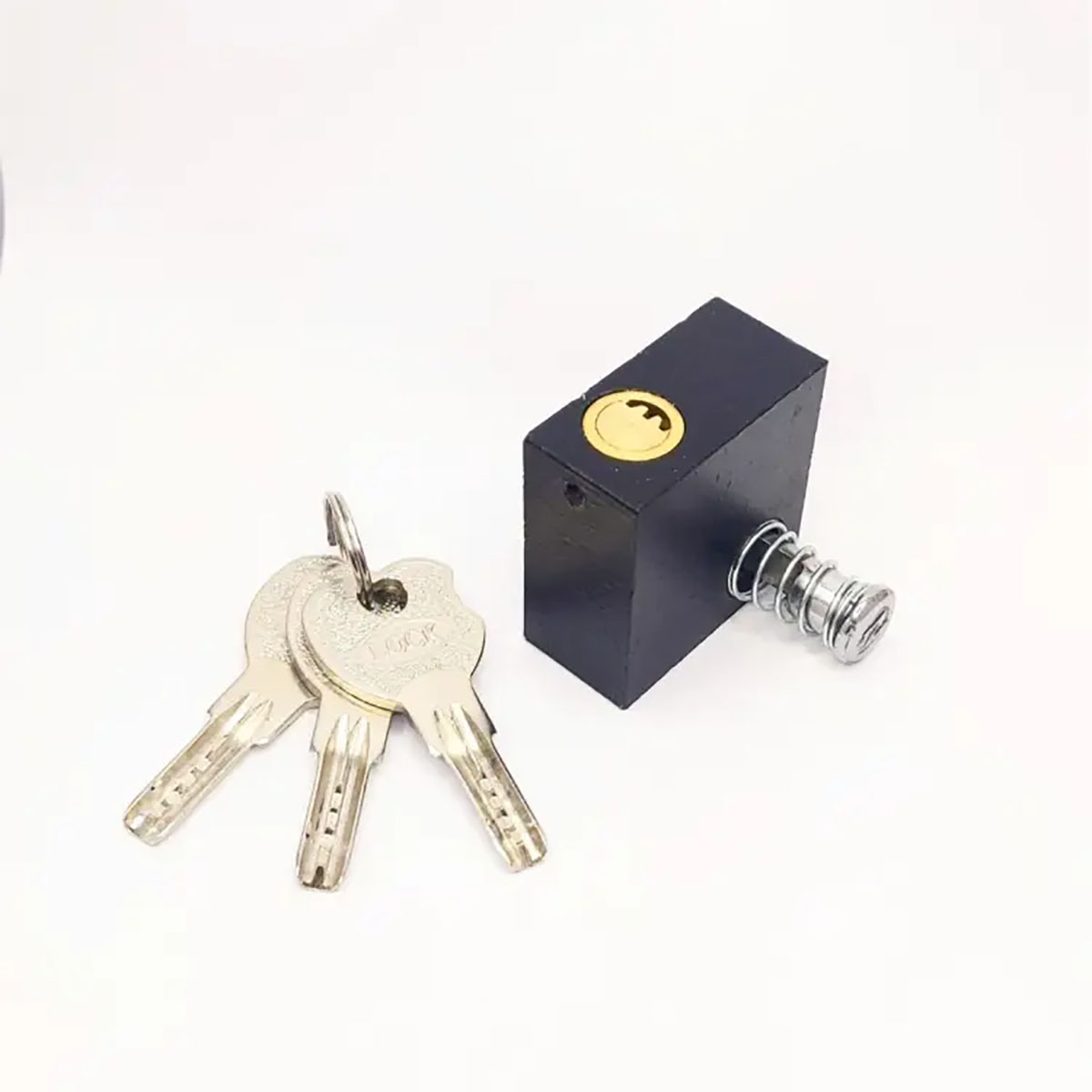 100% Secure Motorcycle Side Lock – No Welding Required – Black L-Key Anti-Theft Handle & Push Lock ( 1Pc )