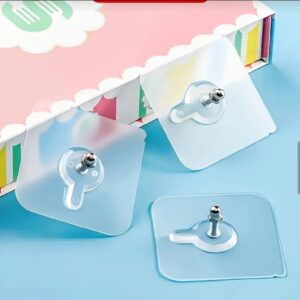 Transparent Self-Adhesive Wall Hooks Sticker – Strong Hold, No Drill, Damage-Free Hanging - Pack of 10