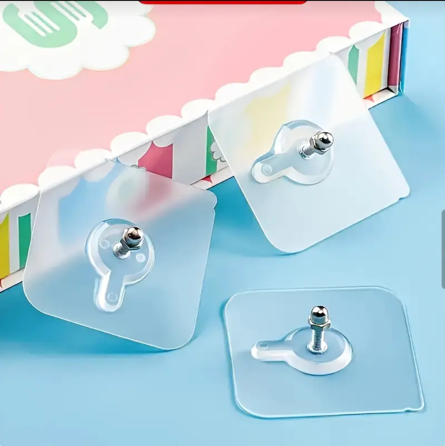 Transparent Self-Adhesive Wall Hooks Sticker – Strong Hold, No Drill, Damage-Free Hanging - Pack of 10