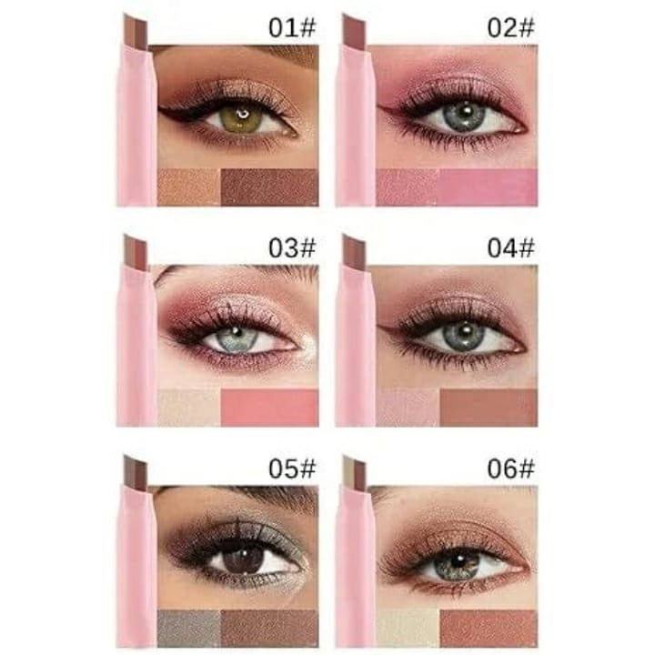 Dragon Ranee 2 Color Creamy Eyeshadow Stick - Dual Shade Velvet Makeup Pen Double Color - 1 - Image 6