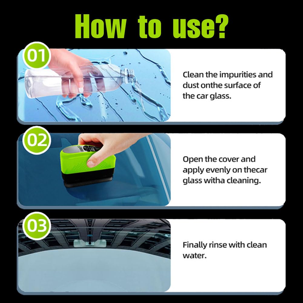 1Pc Oil Film Brush 2.0, Clear Vision Glass Cleaner, Clearview Shield Clear Vision Windshield Cleaner, Oil Film Cleaning Brush for Car Windows - Image 9