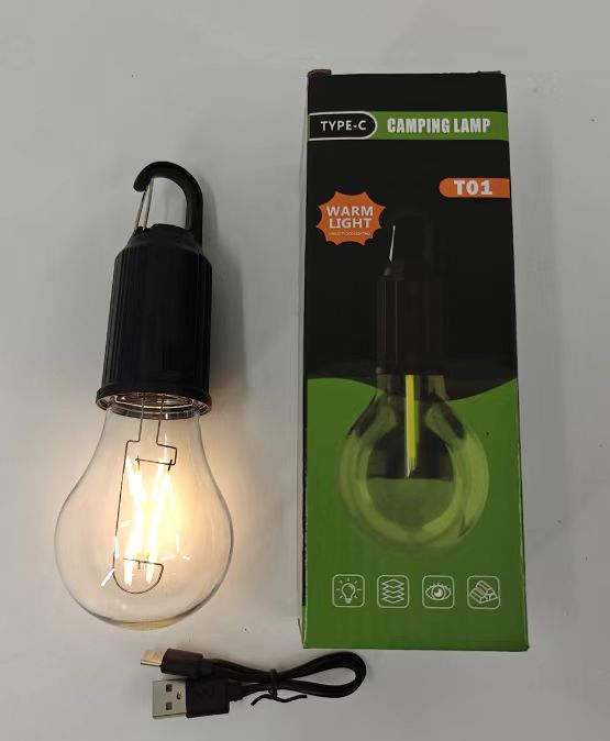 T01 Type-C Rechargeable LED Camping Bulb – Portable Hanging Warm Light Tent Lamp - Image 2