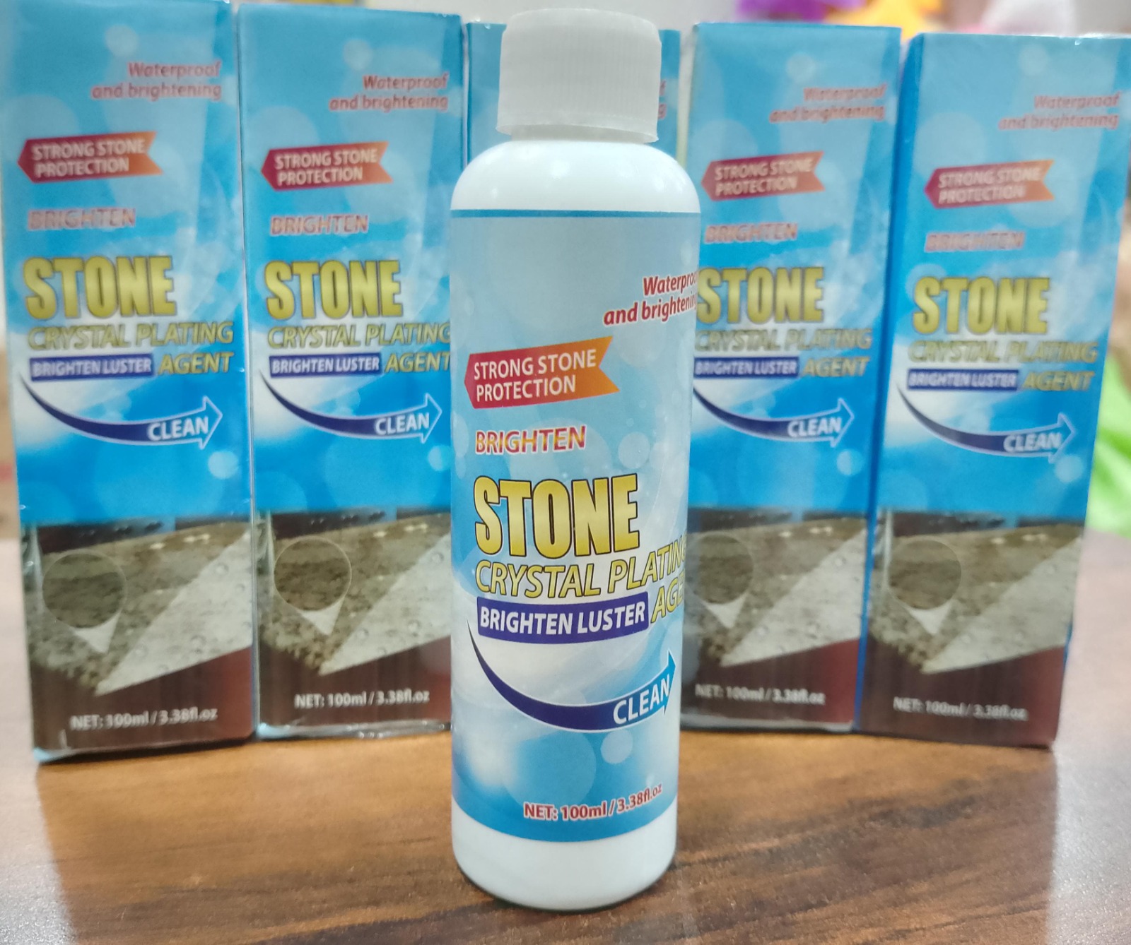 Stone Crystal Plating Cleaner Agent Stonework Polishing And Coating Agent Marble Tile Anti-Corrosion Incremental Crystal Stone Stain Remover With Box 100ml - Image 2
