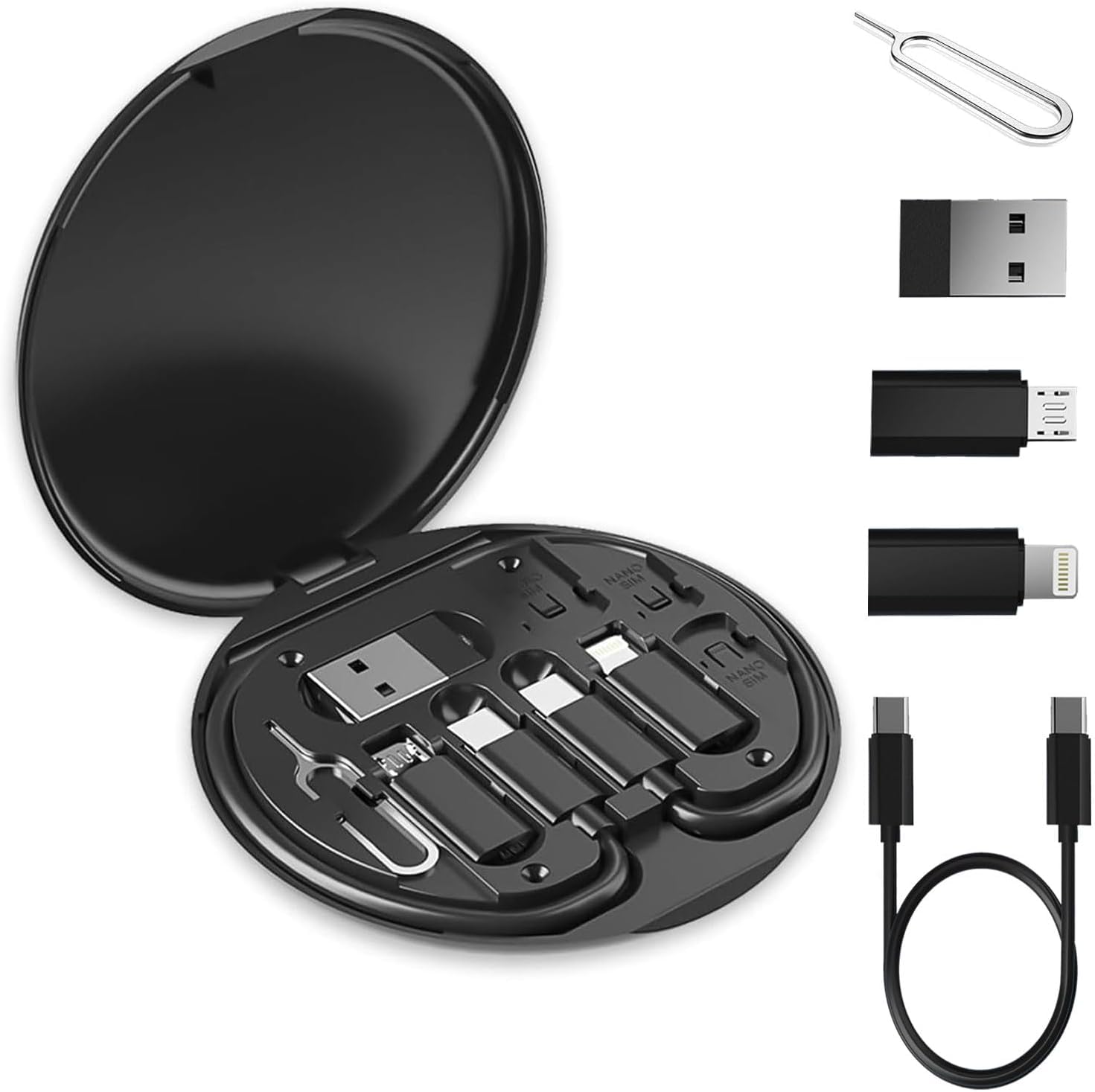 5 In 1 Multifunctional Data Cable Set 60W Fast Charging Universal Charging Pins Durable Portable Charger Cable Kit - Image 2