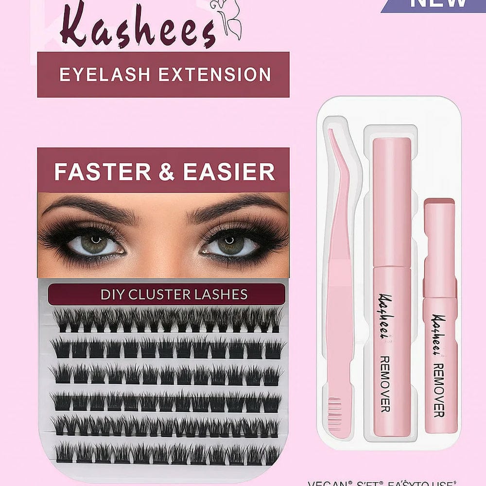 Kashee's 4 In 1 Permanent Eyelash Extension Set Professional Lash Kit | Mix Size - Image 3