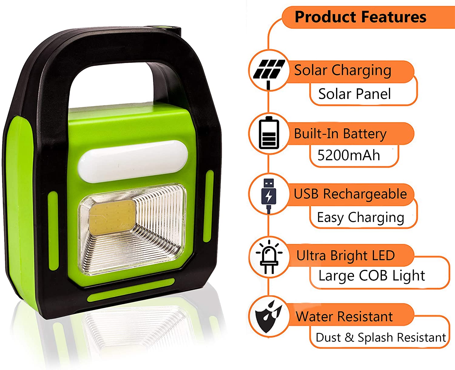 Solar Rechargeable 3-in-1 Emergency Light - Hurry Bolt Portable LED Work Light, Torch & Power Bank - Image 3