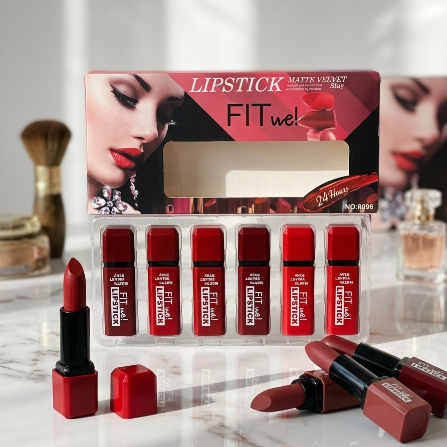 Fitme High Pigmented Velvet Matte Lipstick Set - Long Lasting Smooth Intense Color Lip Makeup Collection - Pack of 6 - Image 4