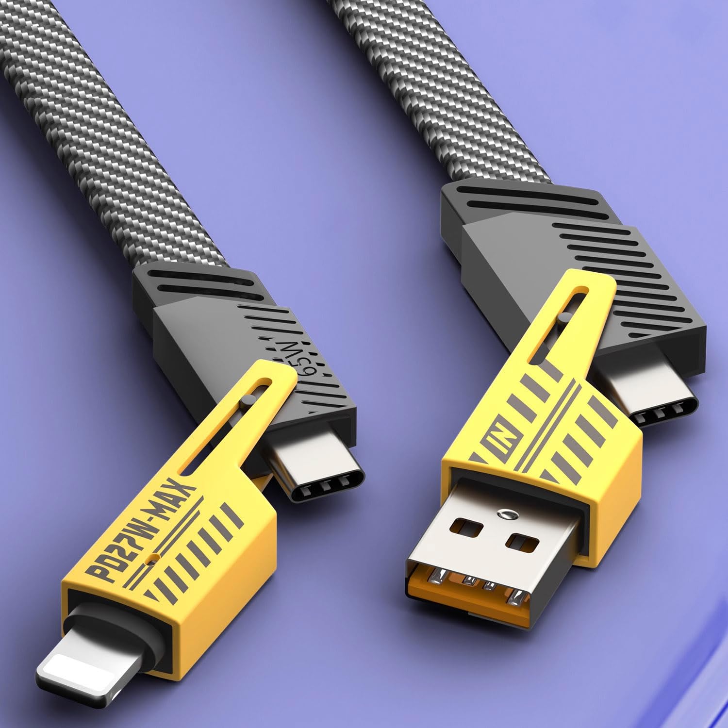 4-in-1 Multi USB Charging Cable – USB-C to USB-C, USB-C to Lightning, USB-A to USB-C, USB-A to Lightning | Fast PD Charger Cord for iPhone, iPad, Samsung, MacBook - Image 7