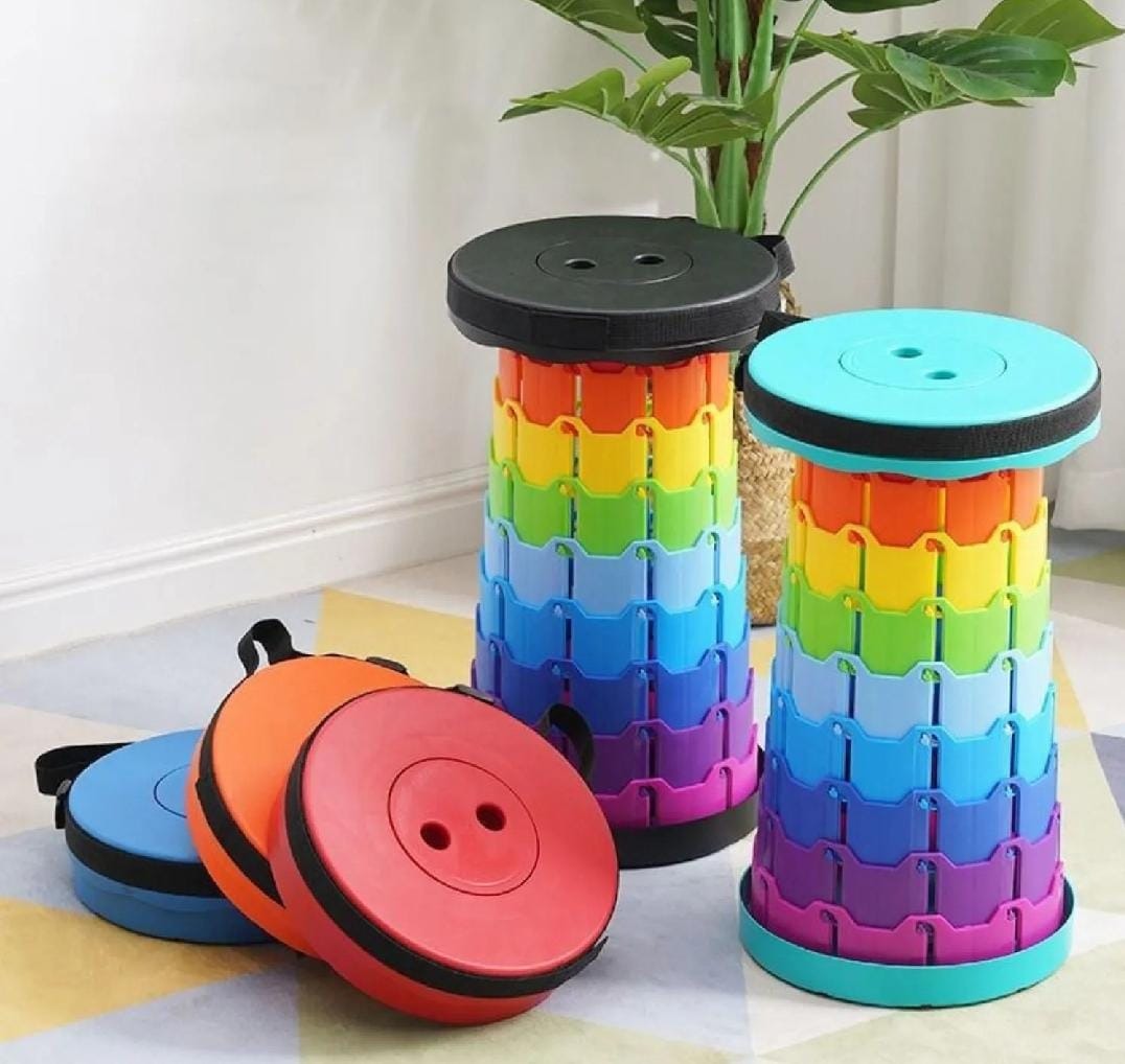 Portable Telescopic Stool Lightweight Collapsible Folding Seat For Camping Fishing Hiking And Outdoor Activities With Adjustable Height (Random Color) - Image 4