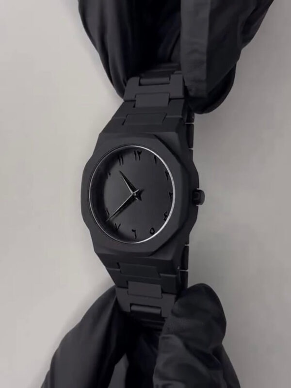 Arabic Aura Watch - Full Black Arabic Dial Men's Modern Creative Quartz Watch - Image 3