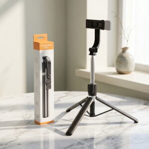 4-in-1 R1SL Selfie Stick with Bluetooth Remote, Tripod Stand, and Ring Light