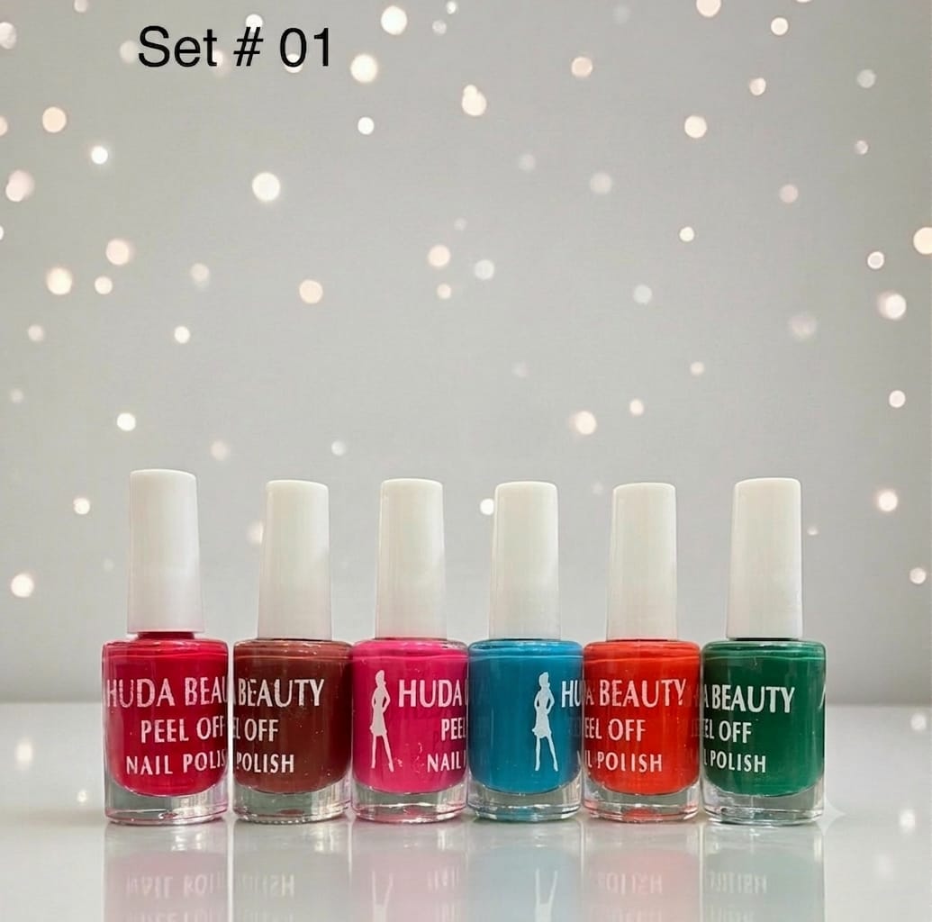 Huda Beauty Peel Off Nail Polish Set Of 6 Vibrant Colors Easy Removal Glossy Finish | Random Colour - Image 5