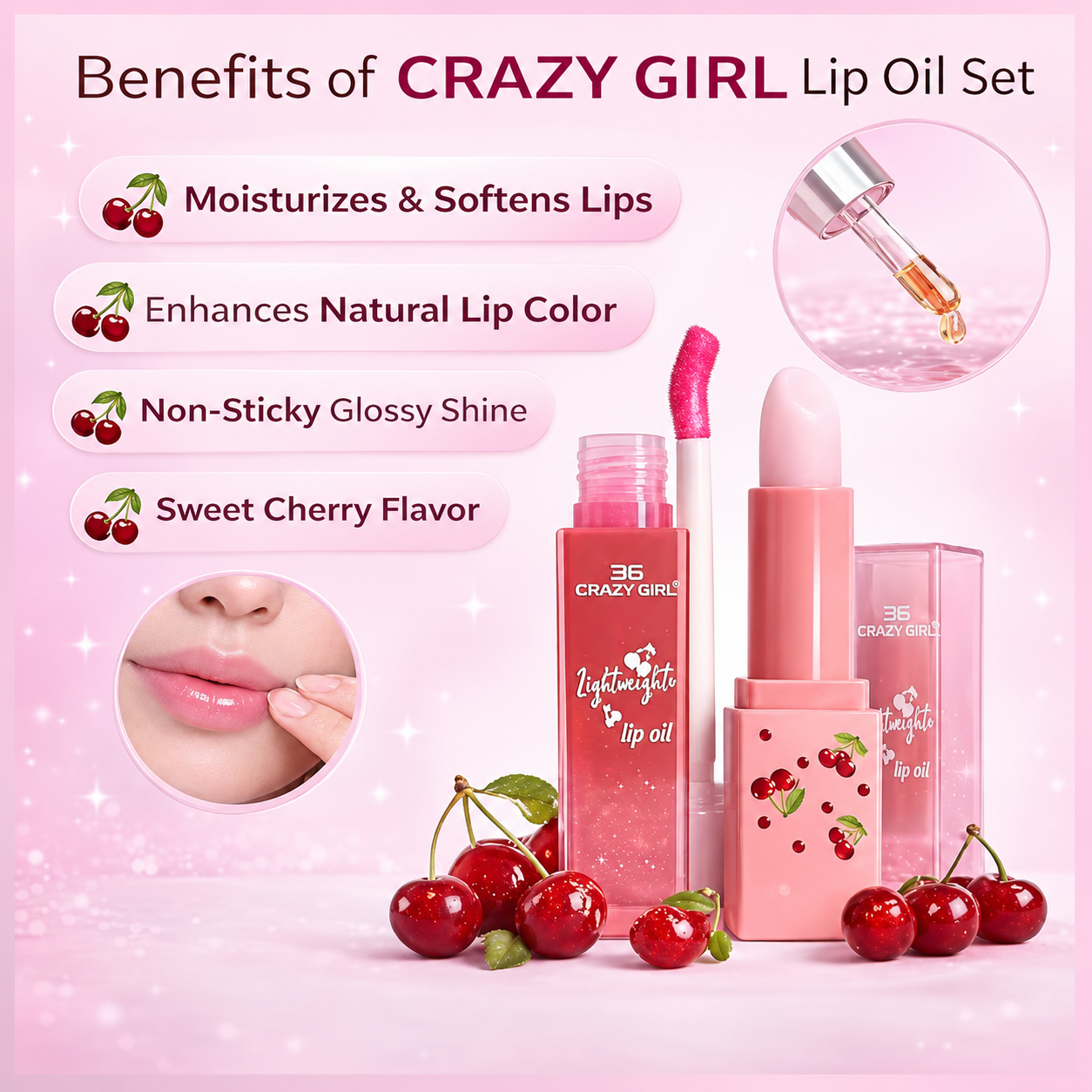 2 In 1 Crazy Girl Color Changing Lip Balm Plus Lip Oil - Hydrating Tinted Lip Care Treatment For Glossy Finish And Natural Color Enhancement - Image 5
