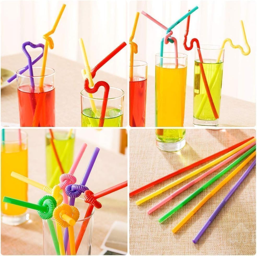 Colorful Flexible Drinking Straws – 50 Pcs Disposable Bendy Plastic Straws – Mixed Colors for Parties, Birthdays, Weddings & Events - Image 3