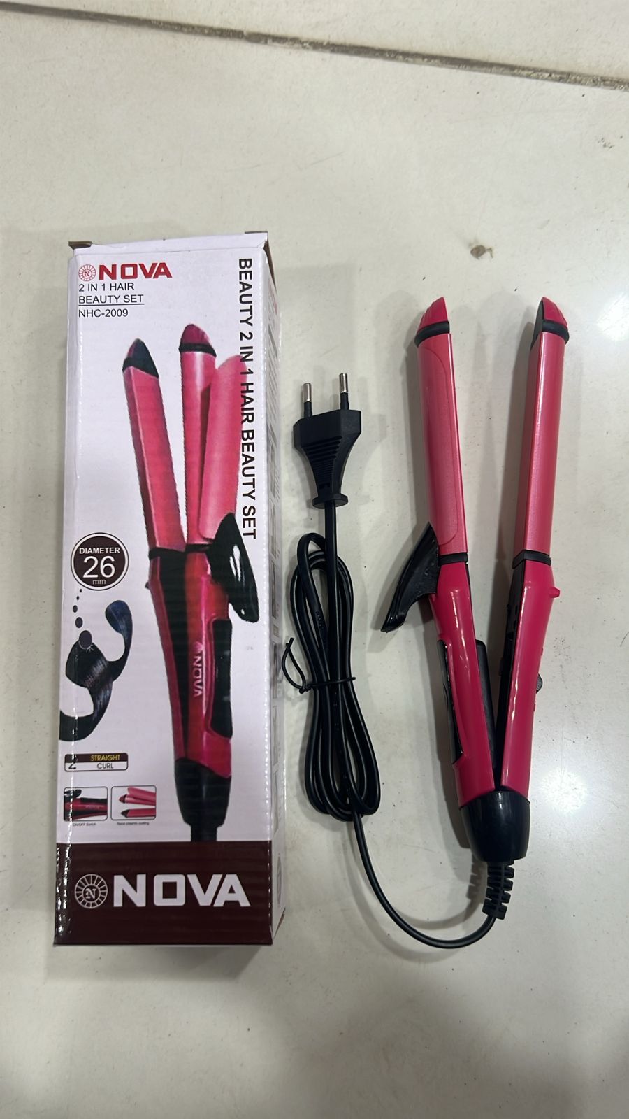 Nova 2‑in‑1 Hair Straightener & Curler | Model NHC‑2009 | Professional Styling Tool - Image 2