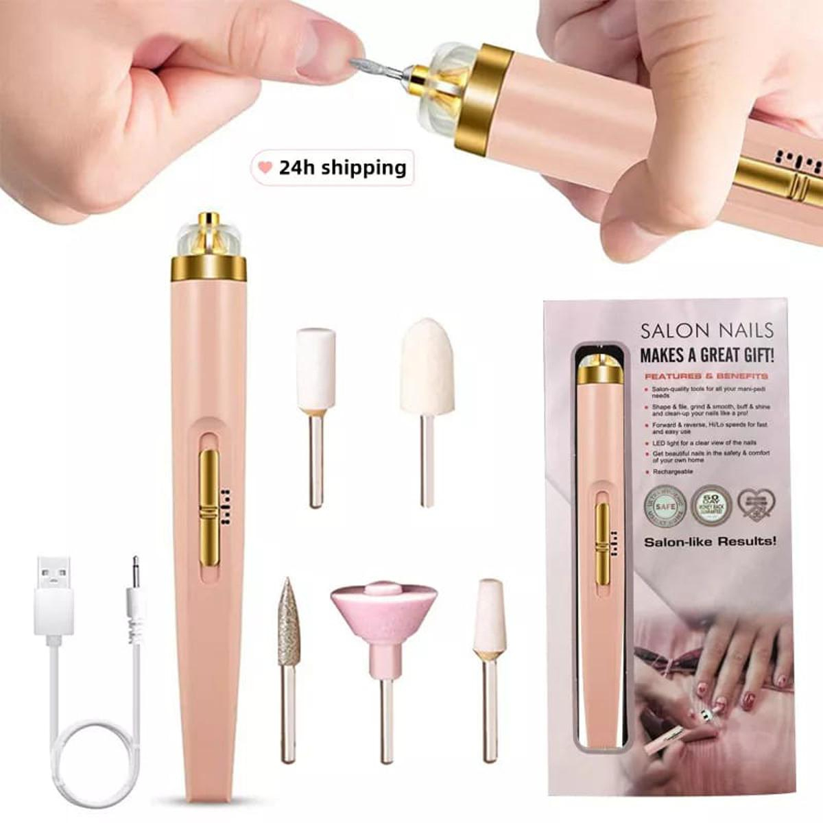SALOON NAILS KIT (RECHARGEABLE) - Pro Rechargeable Electric Nail Drill Set - Salon Quality Manicure Pen - Image 6
