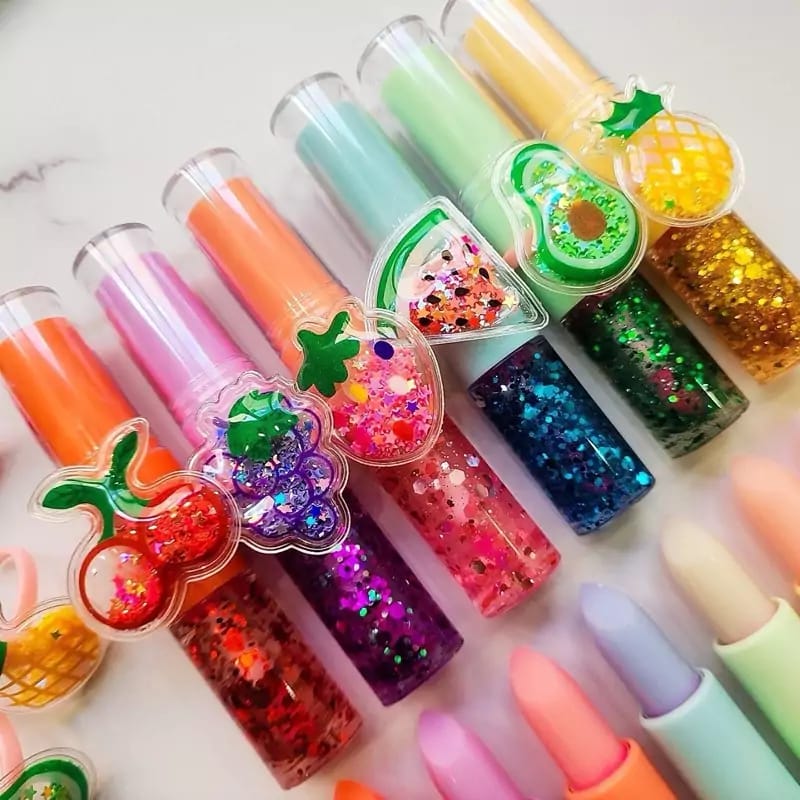 2 In 1 Flavored Fruit Lip Balm Plus Lip Oil Providing Smooth Application Gentle Care - Multicolor - Image 3