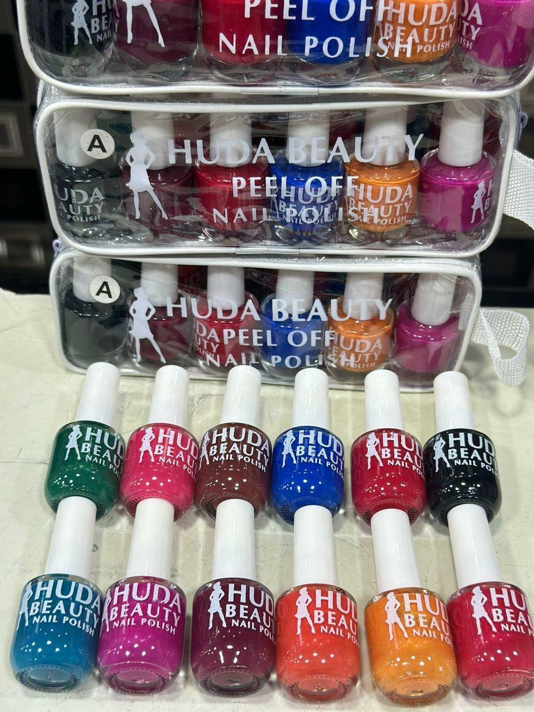 Huda Beauty Peel Off Nail Polish Set Of 6 Vibrant Colors Easy Removal Glossy Finish | Random Colour - Image 6