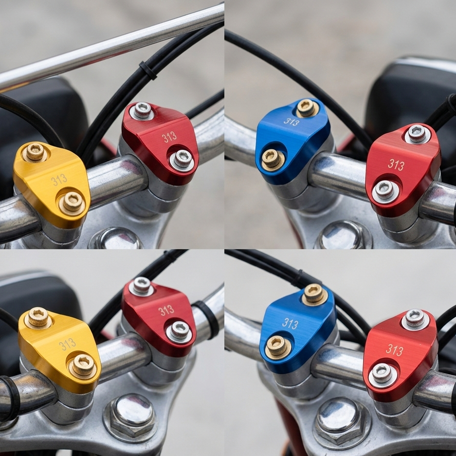 2 Pcs CNC Aluminium Fancy Handle Bar Adjuster Gutka for CD 70 & CG 125 – Stylish & Durable - Image 4