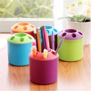 Pen Vase Pencil holder Makeup Brush Holder Stationery Desk Tidy Container( random color )