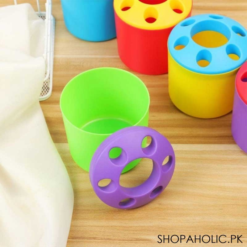 Pen Vase Pencil holder Makeup Brush Holder Stationery Desk Tidy Container( random color ) - Image 6