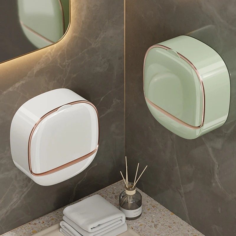 Wall Mounted Light Luxury Soap Holder with Drain - Punch Free Laundry Soap Box - Image 3