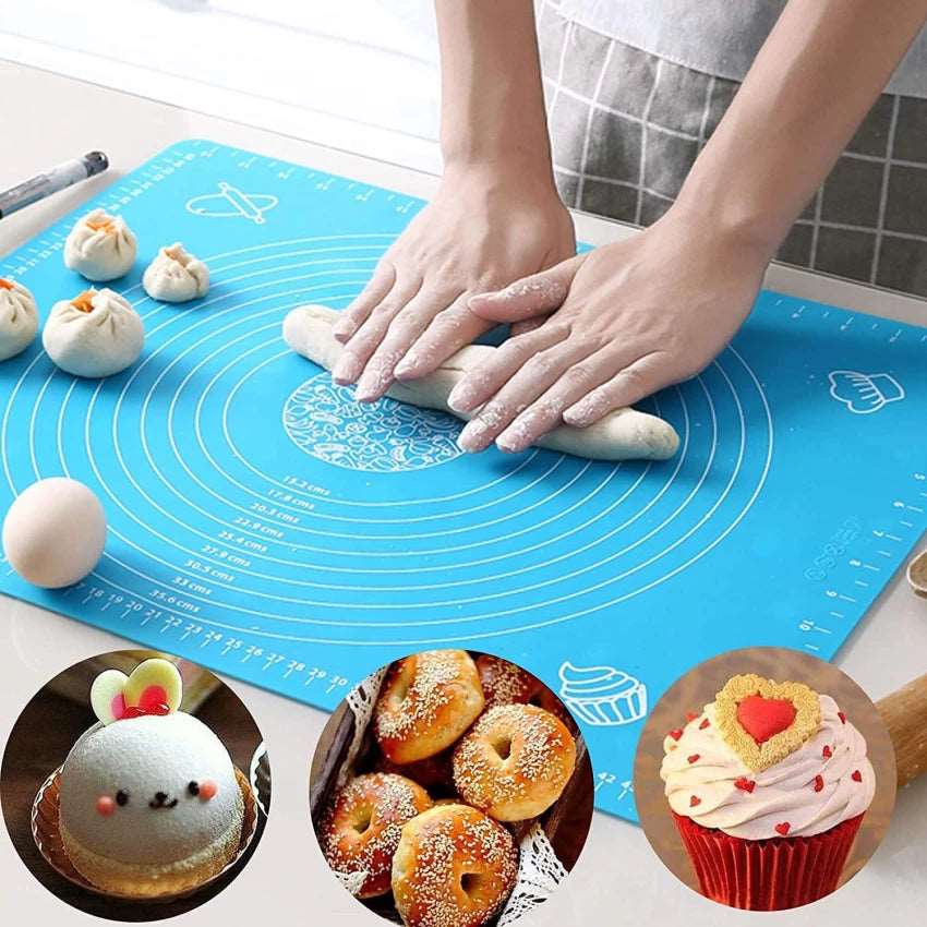 Silicone Roti Mat | Large Size 50x40cm Silicon Roti Mat For Kitchen | Non-stick Baking Mat Kneading Dough Pad (Random Color) - Image 2