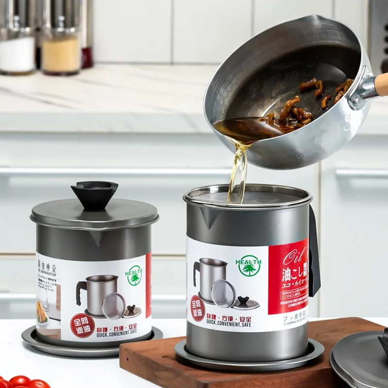 Oil Filter Pot 1.4L | Oil Strainer For Kitchen | Oil Container Pot Filter 1.4 Liter (Without Box) - Image 5