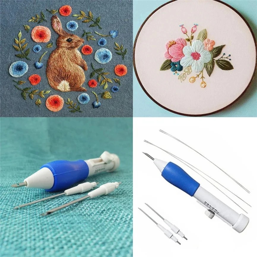 Embroidery Punch Needle ,Embroidery Pen | Magic Embroidery Pen Punch Needle Kit for DIY Sewing and Needle Arts