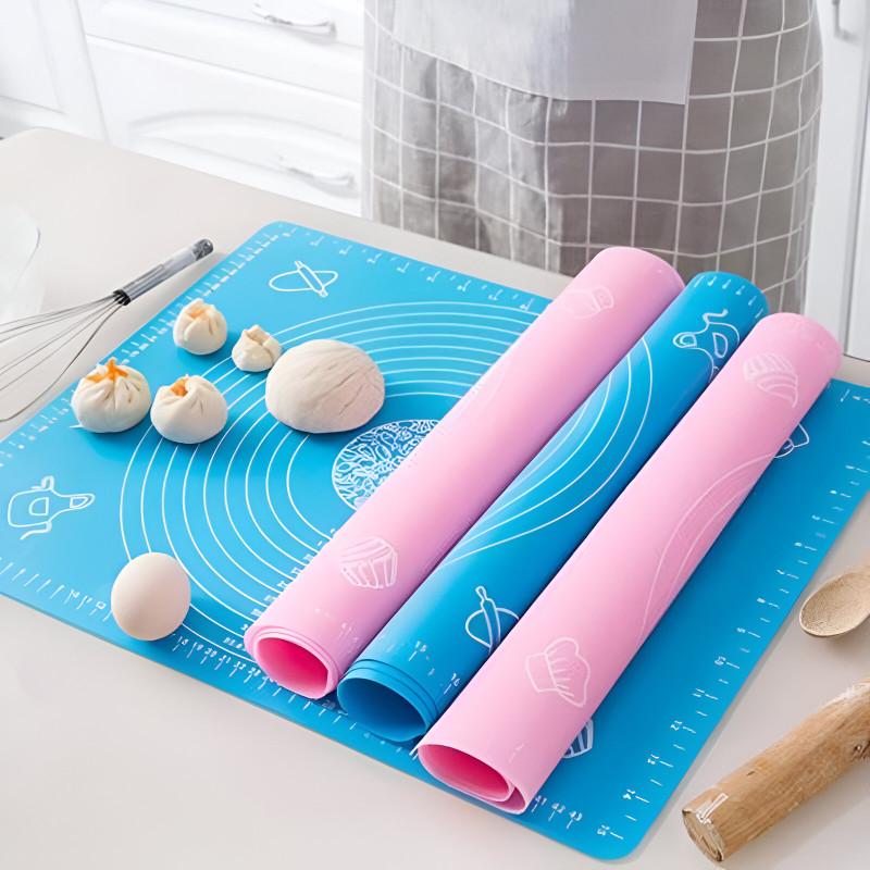 Silicone Roti Mat | Large Size 50x40cm Silicon Roti Mat For Kitchen | Non-stick Baking Mat Kneading Dough Pad (Random Color) - Image 3