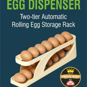 15-Egg Storage Box with Rolling Design & Sliding Rail for Refrigerator