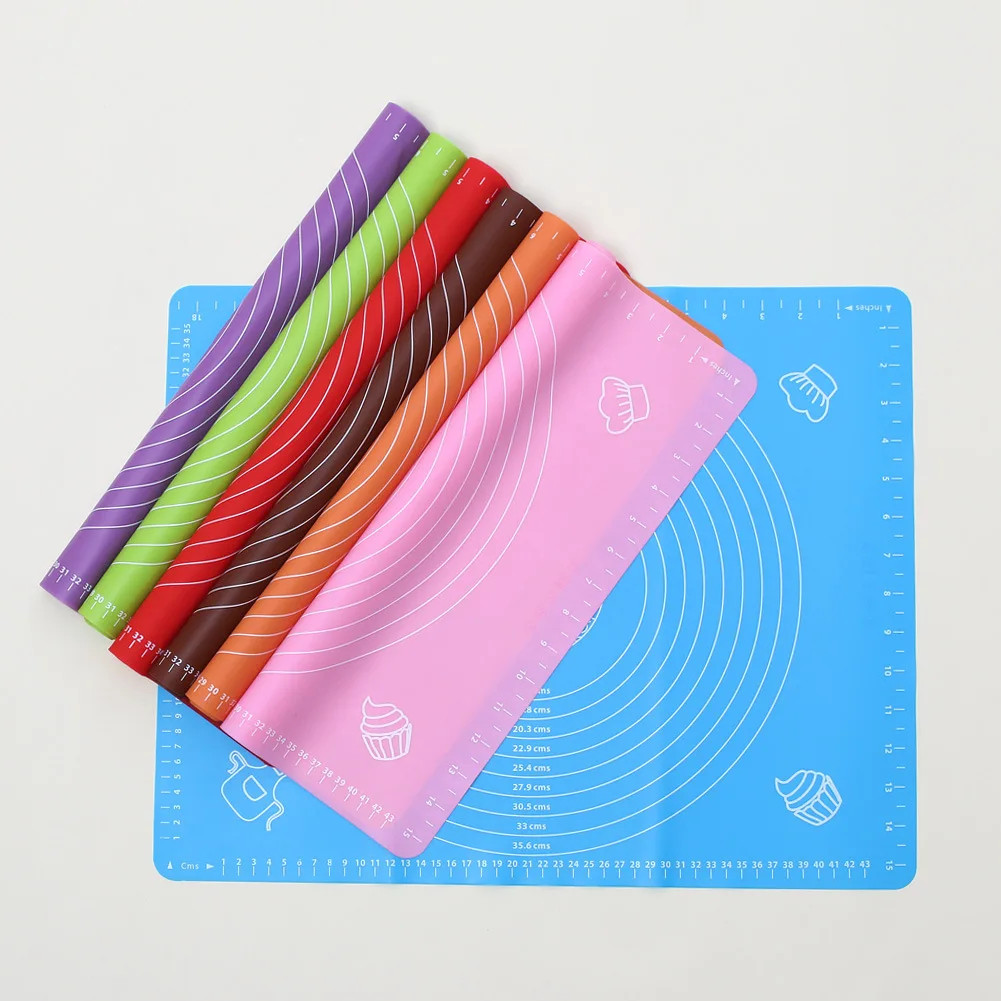 Silicone Roti Mat | Large Size 50x40cm Silicon Roti Mat For Kitchen | Non-stick Baking Mat Kneading Dough Pad (Random Color) - Image 6