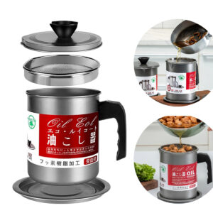 Oil Filter Pot 1.4L | Oil Strainer For Kitchen | Oil Container Pot Filter 1.4 Liter (Without Box)