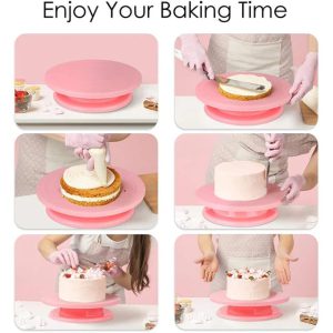 Cake Turntable Decorating Stand ( 28CM ) - Rotating Cake Turntable 28cm Plastic - Image 5