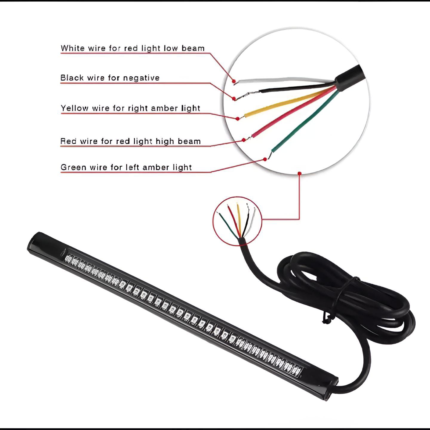 48 led back light strip with led indicators for cafe racer bikes and all bikes - Image 5