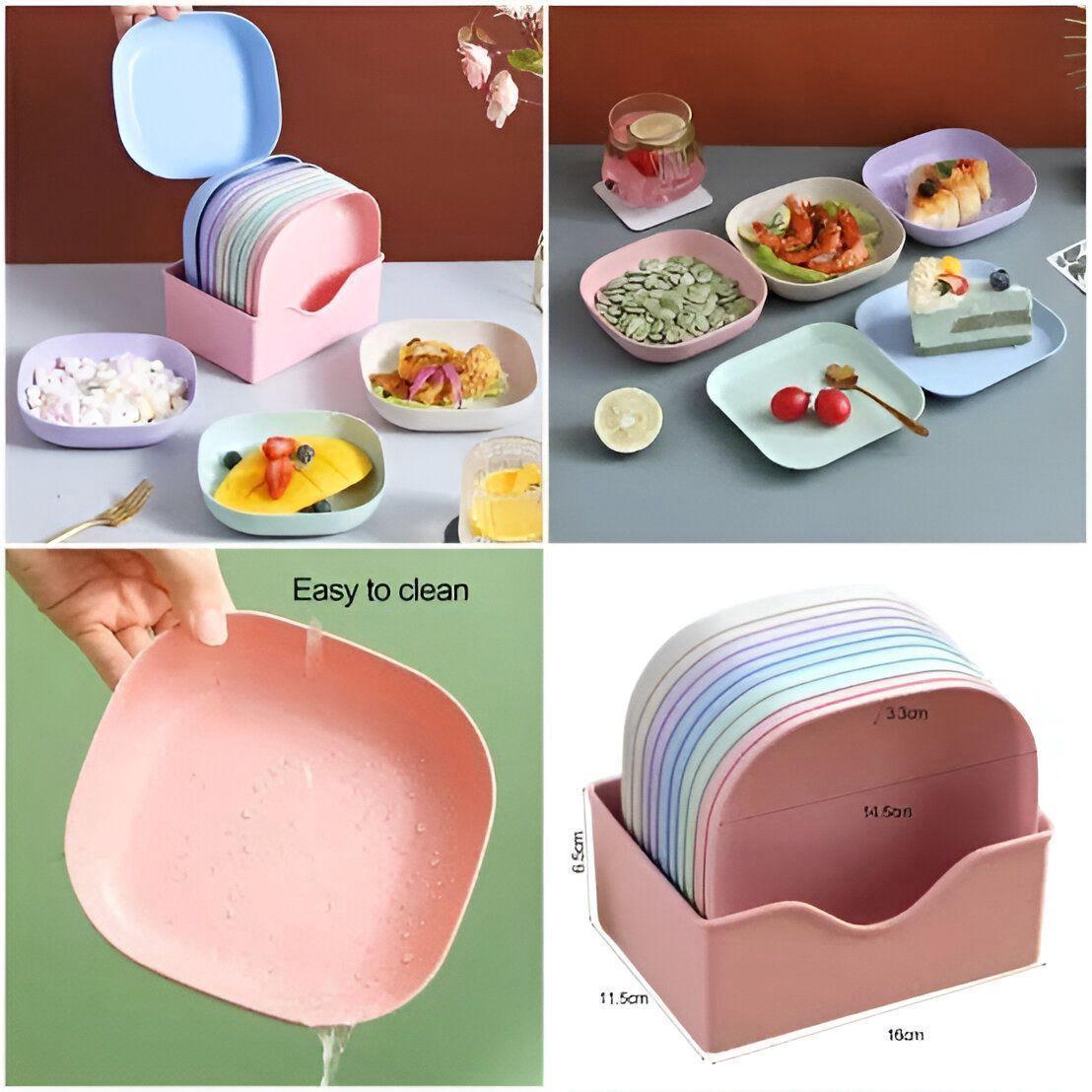 10Pcs Multi-function Eco-Friendly Colored Plastic Bone Dish Household 6 Inch Small Plate Small Dish Snack Cake Plate Table Garbage Plate Kitchen Accessories (Random Colours) - Image 4
