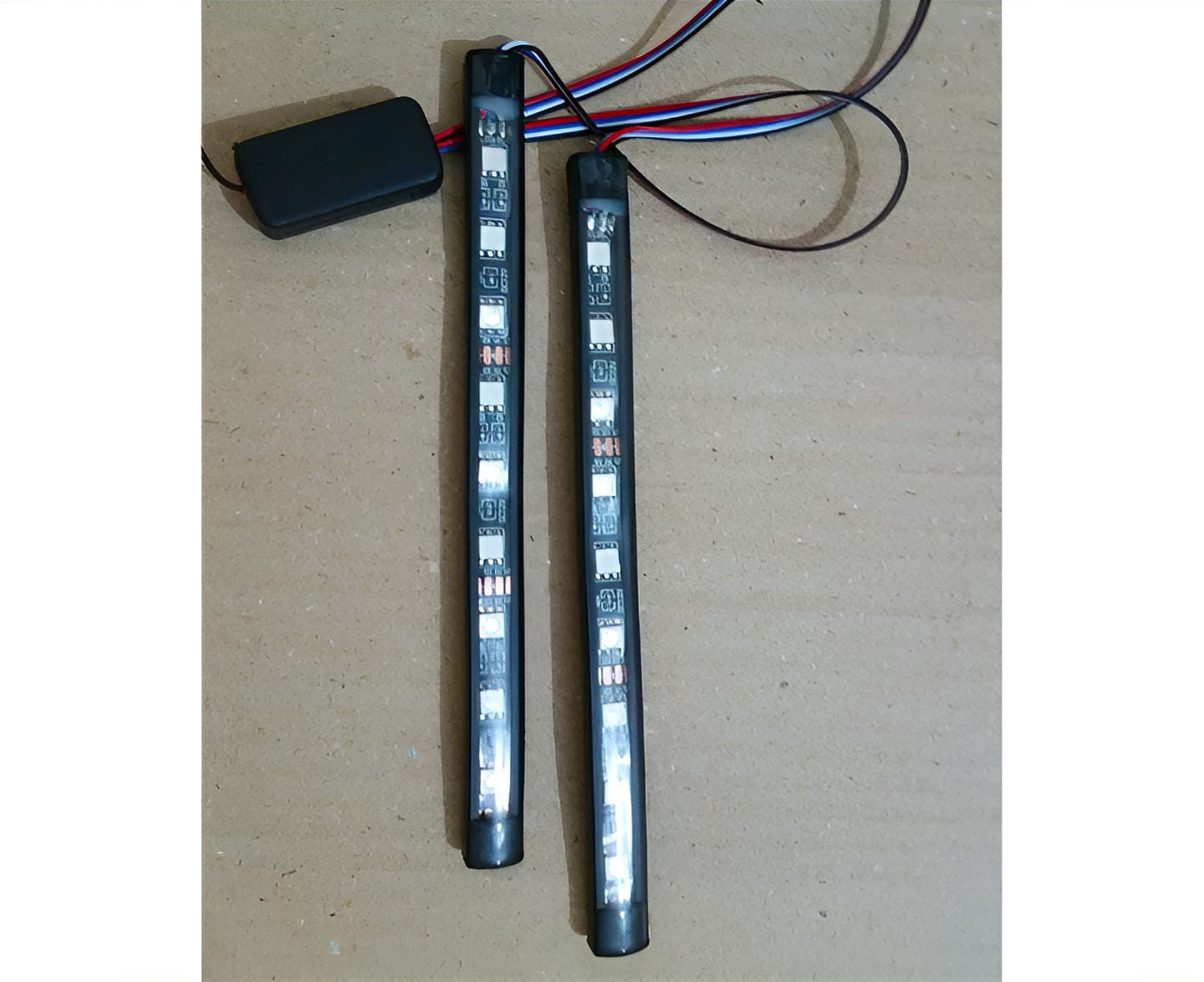 2Pcs RGB 17cm Silicon Flexible 9-LED Strip DRL Daytime Multicolor Light | SMD LED Fancy Light (RGB) For Car Bumper And Bikes - Image 3