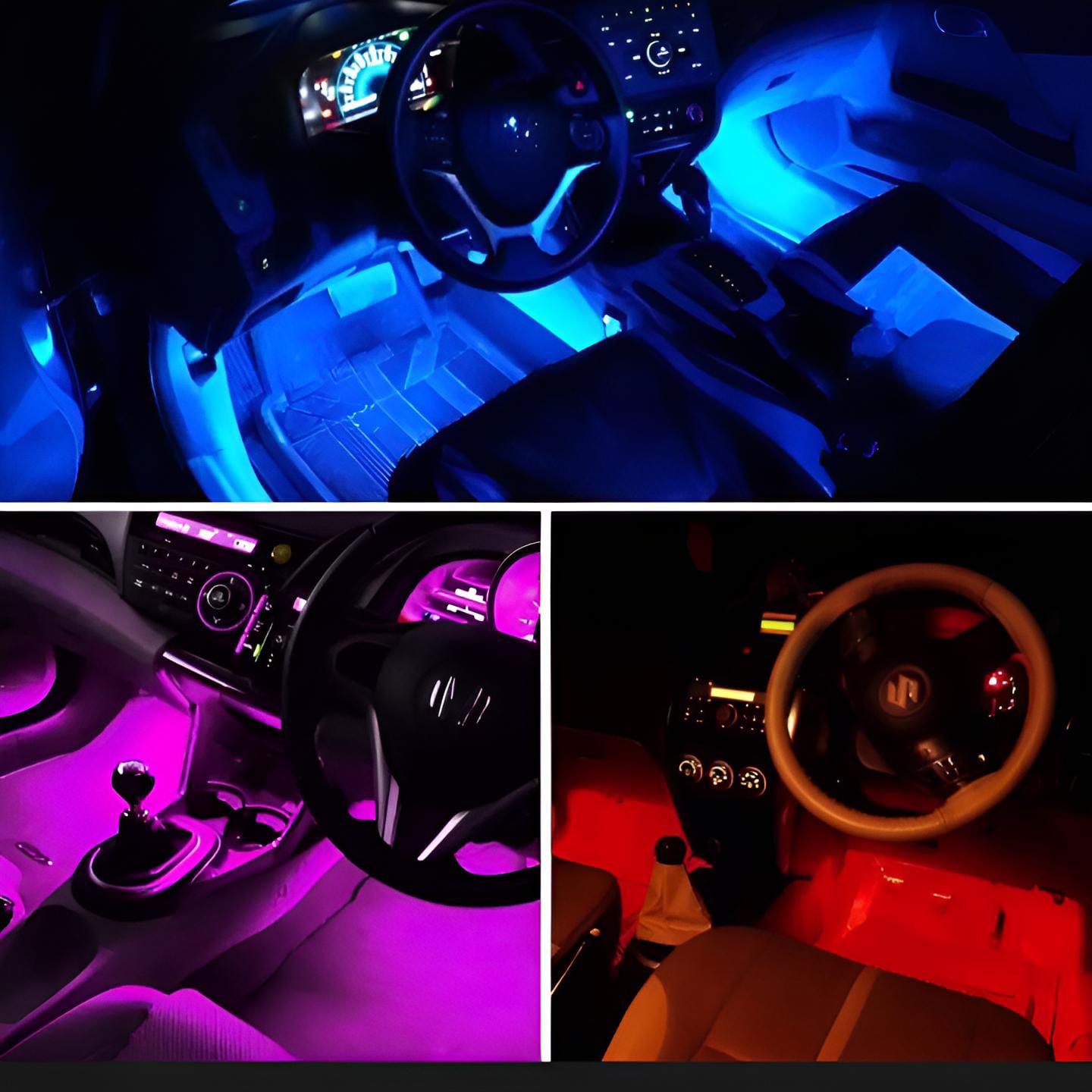 2Pcs RGB 17cm Silicon Flexible 9-LED Strip DRL Daytime Multicolor Light | SMD LED Fancy Light (RGB) For Car Bumper And Bikes - Image 7