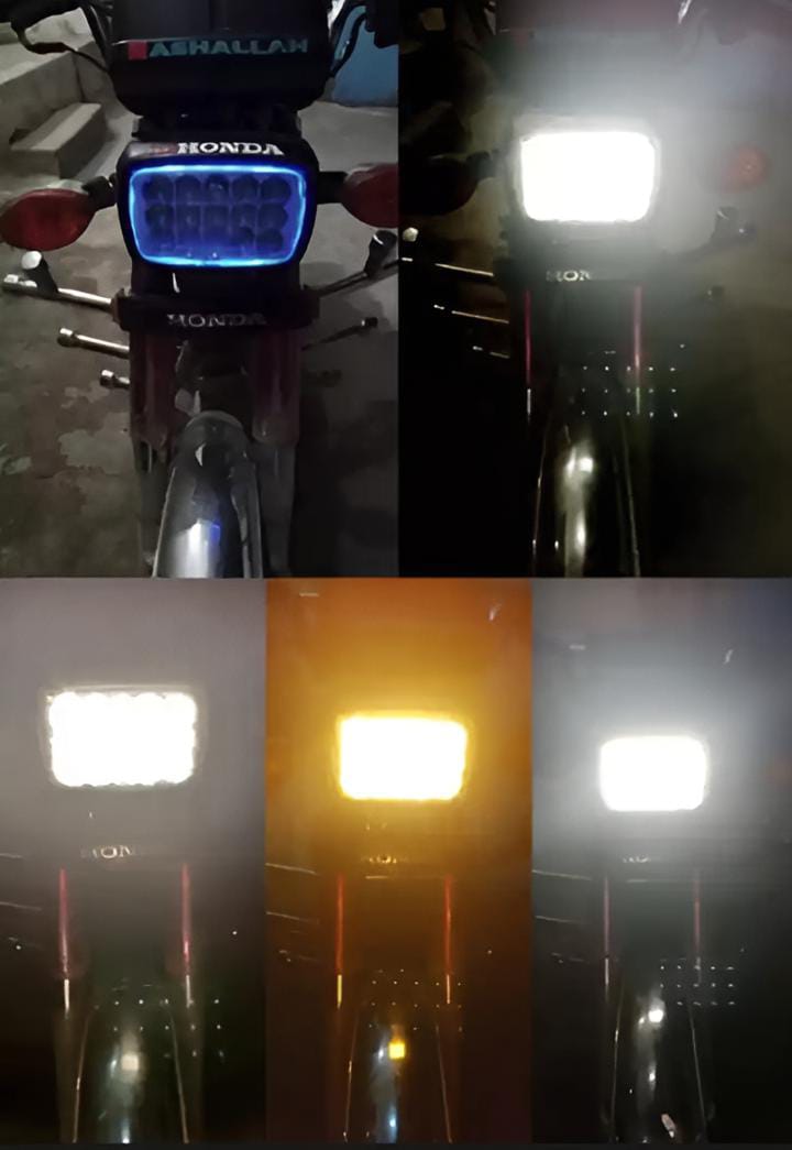 5 function led headlight 15 led white and Fog light high beam 15 led fog bike headlight for 70 & 125/All functions led light - Image 7